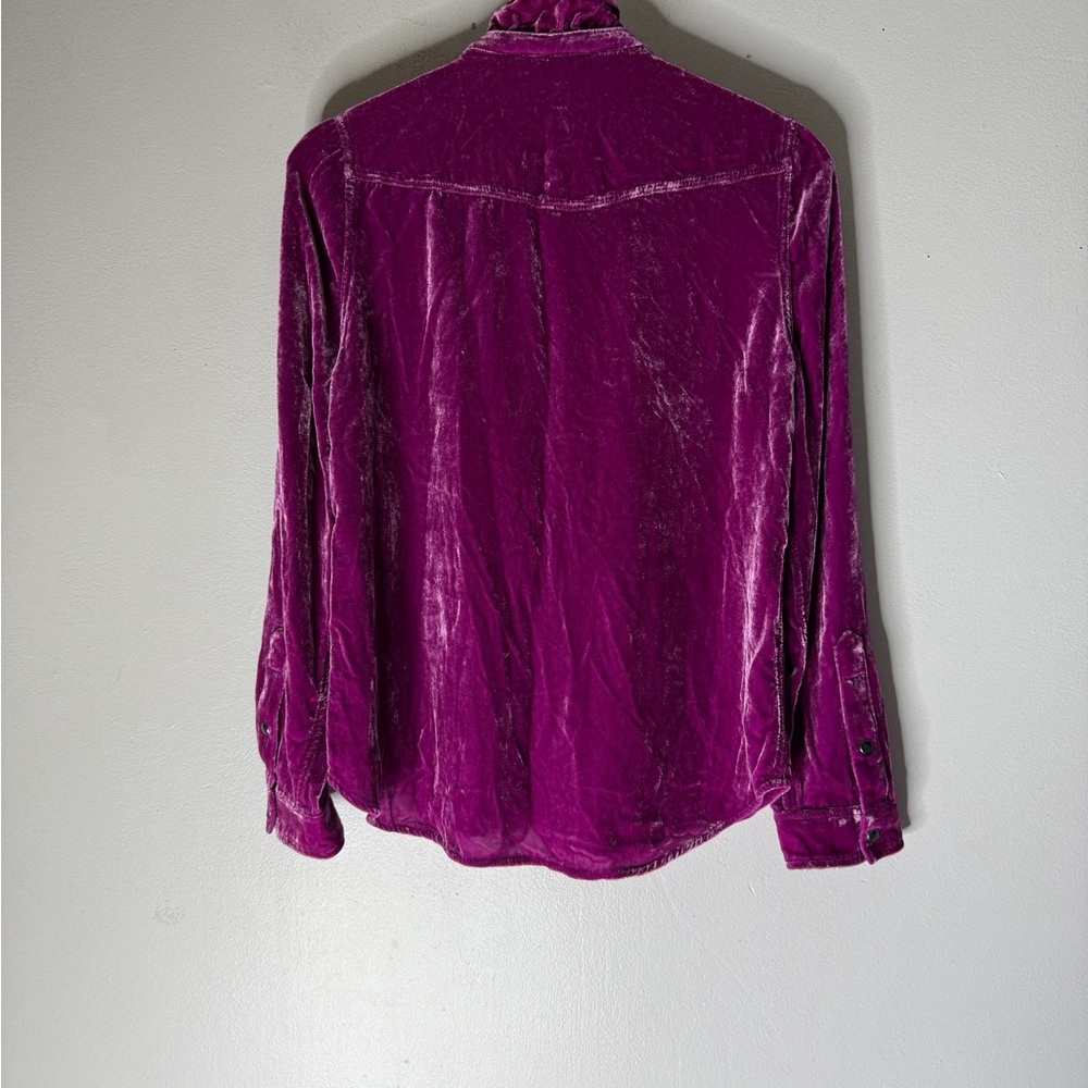 Sundance Magenta Velvet Button-Down Shirt - Picture 2 of 8